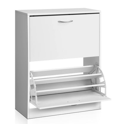 Artiss Shoe Rack Cabinet Adjustable Shelves 24 Pairs White Iris-Shoe Storage Cabinets-PEROZ Accessories