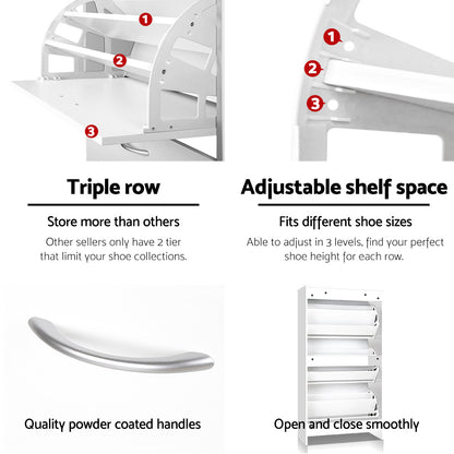 Artiss Shoe Rack Cabinet 36 Pairs Adjustable Shelves Ivy-Shoe Storage Cabinets-PEROZ Accessories