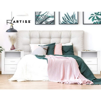 Artiss Bedside Table 2 Drawers with Shelf - TARA White-Bedside Tables-PEROZ Accessories