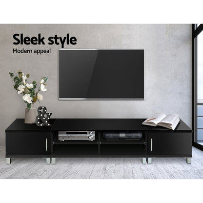 Artiss TV Cabinet Entertainment Unit 190cm Black Danson-Entertainment Units-PEROZ Accessories