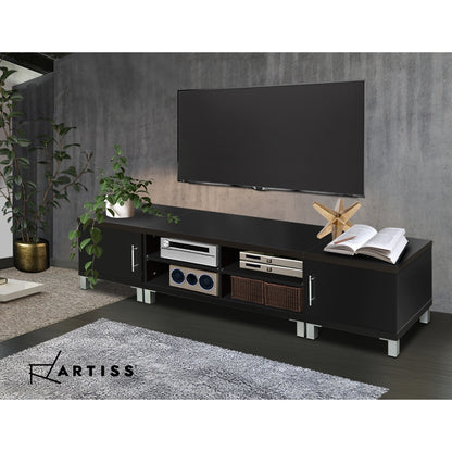 Artiss TV Cabinet Entertainment Unit 190cm Black Danson-Entertainment Units-PEROZ Accessories
