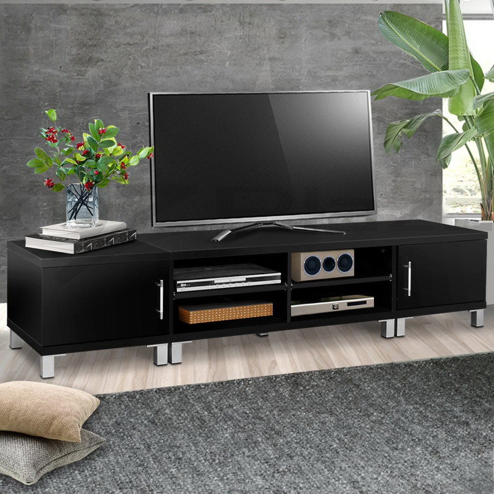 Artiss TV Cabinet Entertainment Unit 190cm Black Danson-Entertainment Units-PEROZ Accessories