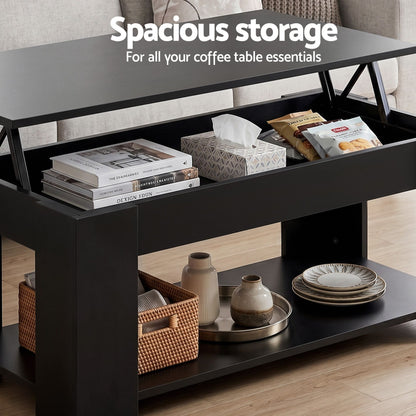 Artiss TV Unit &amp; Coffee Table Set Storage Cabinet Black