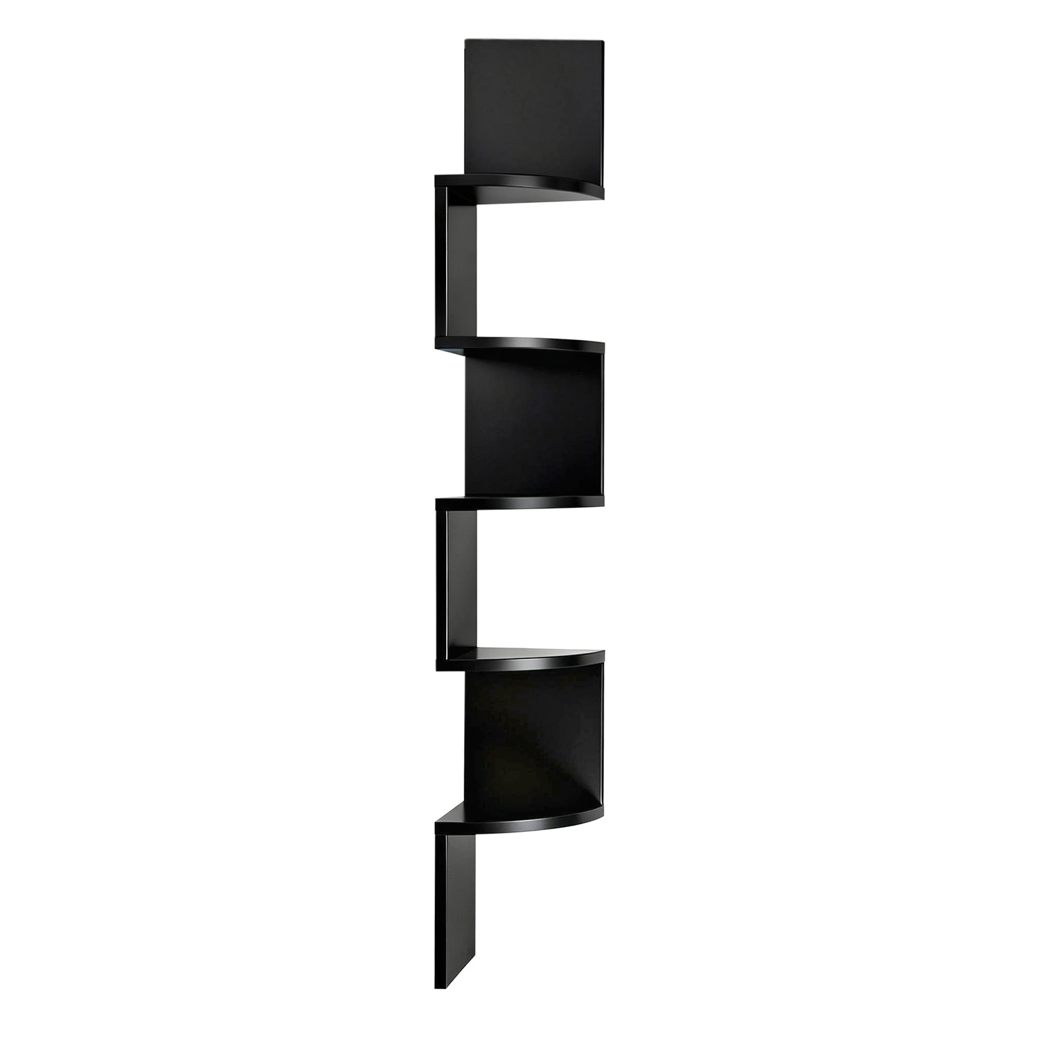 Artiss Wall Shelf Bookshelf Corner Floating 5-Tier Black-Furniture > Living Room > Bookcases &amp; Shelves-PEROZ Accessories