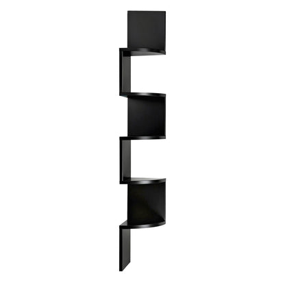Artiss Wall Shelf Bookshelf Corner Floating 5-Tier Black-Furniture > Living Room > Bookcases &amp; Shelves-PEROZ Accessories