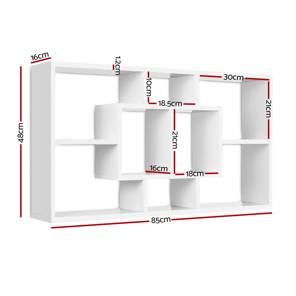 Artiss Floating Wall Shelves Bookshelf White-Furniture &gt; Office-PEROZ Accessories
