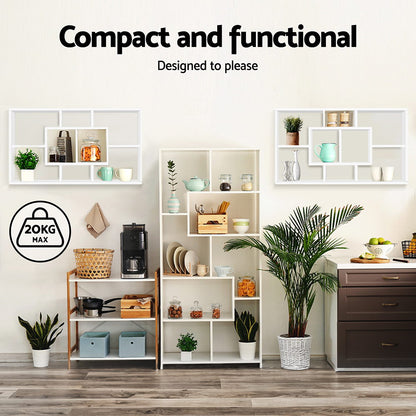 Artiss Floating Wall Shelves Bookshelf White-Furniture &gt; Office-PEROZ Accessories