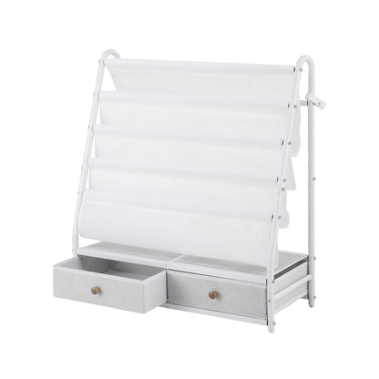 Keezi Kids Bookshelf Metal Storage Rack Toy Organiser Display Shelf Drawer White-Baby &amp; Kids > Kid&
