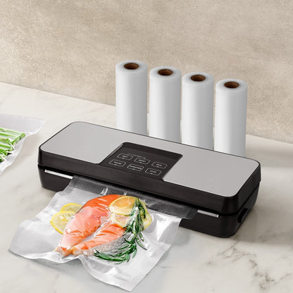 Devanti Food Vacuum Sealer Machine Auto Seal Cutter 5 Modes Storage Bags 4 Rolls-Appliances &gt; Kitchen Appliances-PEROZ Accessories