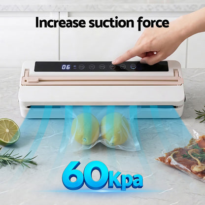 Devanti Food Vacuum Sealer Machine Fresh Storage Auto Seal Slide Cutter 6 Modes White-Home &amp; Garden > Kitchenware > Food Storage-PEROZ Accessories