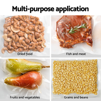 Devanti Food Vacuum Sealer Machine Sealing Cutter 5 Modes Storage Bags 4 Rolls-Appliances &gt; Kitchen Appliances-PEROZ Accessories