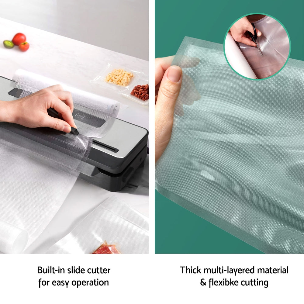 Devanti Food Vacuum Sealer Machine Sealing Cutter 5 Modes Storage Bags 4 Rolls-Appliances &gt; Kitchen Appliances-PEROZ Accessories