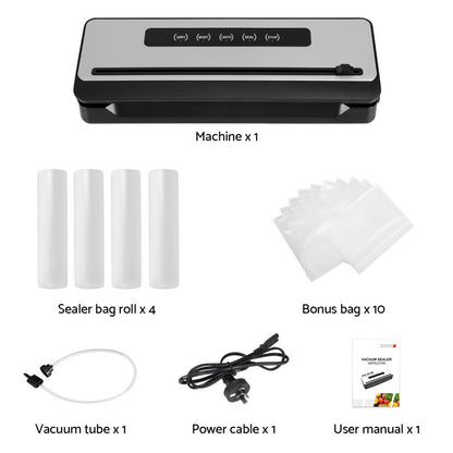 Devanti Food Vacuum Sealer Machine Sealing Cutter 5 Modes Storage Bags 4 Rolls-Appliances &gt; Kitchen Appliances-PEROZ Accessories