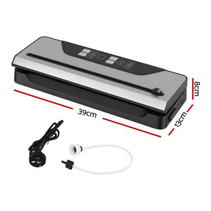Devanti Food Vacuum Sealer Machine Auto Seal Slide Cutter 9 Modes Marinate Black-Home &amp; Garden > Kitchenware > Food Storage-PEROZ Accessories