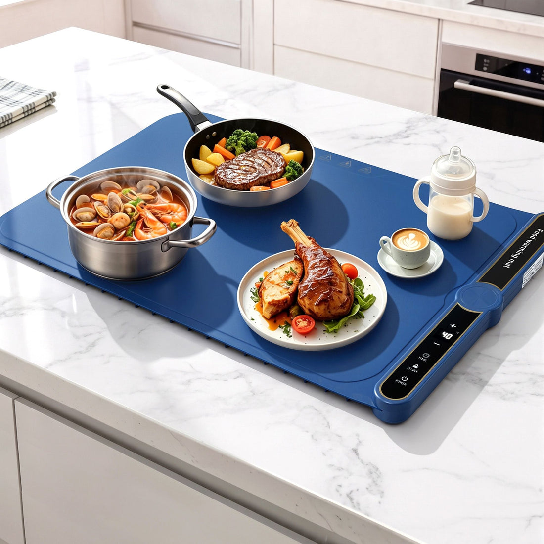 Devanti Food Warming Mat 60 x 38cm Electric Food Warmer With Timer-Appliances > Kitchen Appliances > Food Warmers &amp; Chafing Dishes-PEROZ Accessories