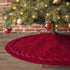 Festive Knit Christmas Tree Skirt - Acrylic Red Tree Mat with Pom-Poms 122cm-Occasions > Christmas > Christmas Decorations-PEROZ Accessories