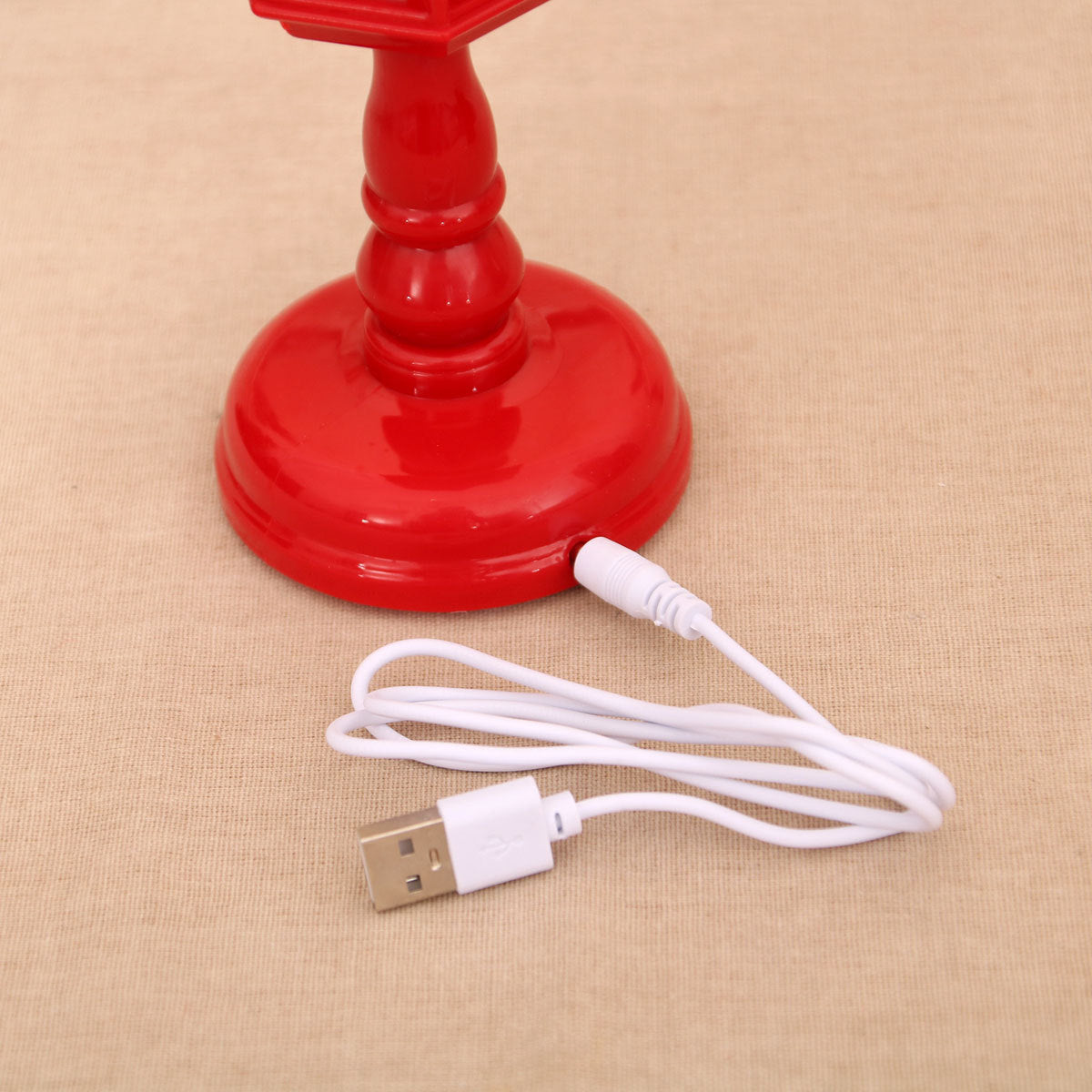 Festive LED Christmas Snow Globe Lantern - Glittering Tabletop Decoration with Santa/Snowman Scene, Dual Power(red)-Occasions > Christmas > Christmas Decorations-PEROZ Accessories