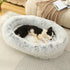 Fluffy Donut-Shaped Pet Bed- Soft, Cozy, and Anti-Anxiety for Dogs and Cats, Machine Washable Gradient Gray Size:M 75*55*18cm-Pet Care > Dog Supplies > Dog Beds-PEROZ Accessories