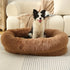 Fluffy Donut-Shaped Pet Bed- Soft, Cozy, and Anti-Anxiety for Dogs and Cats, Machine Washable khaki Size:S 60*15*18cm-Pet Care > Dog Supplies > Dog Beds-PEROZ Accessories