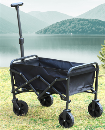 Foldable Camping Wagon: Retractable Handle, Lightweight Design for Outdoor Trips, Beach &amp; Picnics-Outdoor Recreation > Camping > Camp Furniture-PEROZ Accessories