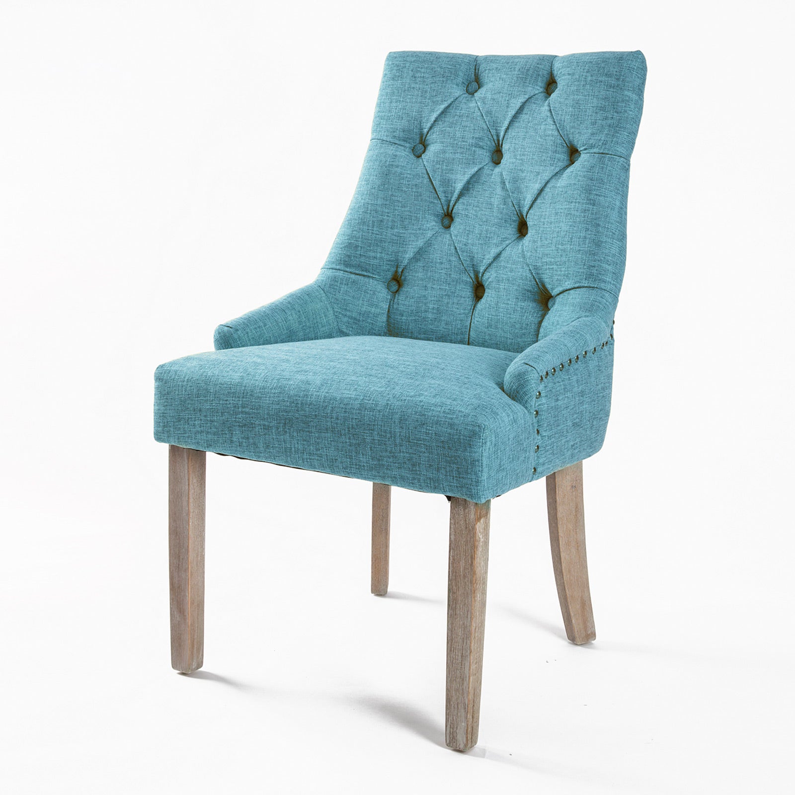French Provincial Dining Chair Oak Leg AMOUR BLUE-Furniture > Dining > Kitchen &amp; Dining Chairs-PEROZ Accessories