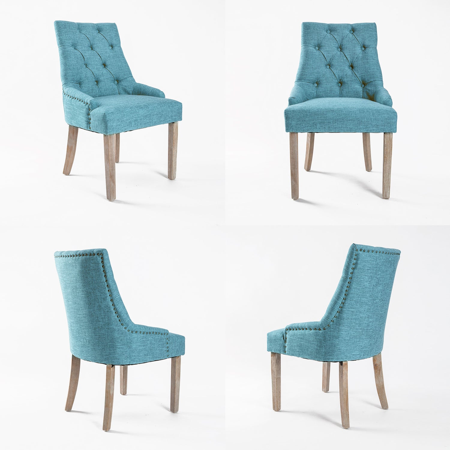 French Provincial Dining Chair Oak Leg AMOUR BLUE-Furniture > Dining > Kitchen &amp; Dining Chairs-PEROZ Accessories