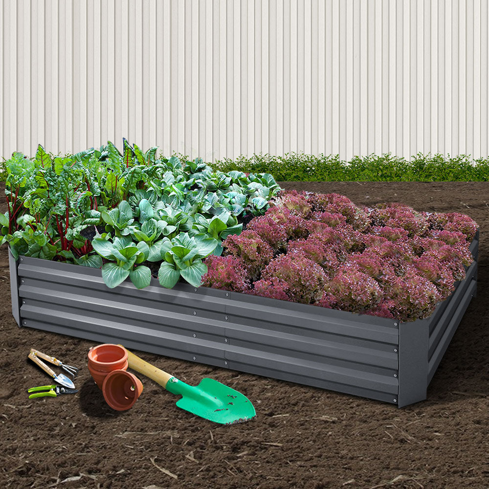 Green Fingers Garden Bed 210x90cm Planter Box Raised Container Galvanised Steel-Home &amp; Garden &gt; Garden Beds-PEROZ Accessories
