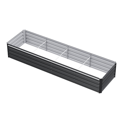 Green Fingers 2-in-1 Raised Garden Bed Kit 45cm Professional Depth Ergonomic 240cm Large Metal Planter Box | Easier Access Veggie Patch | Rust-Proof Galvanised Steel with Safe Rounded Corners &amp; Gloves-Home &amp; Garden > Garden Beds-PEROZ Accessories