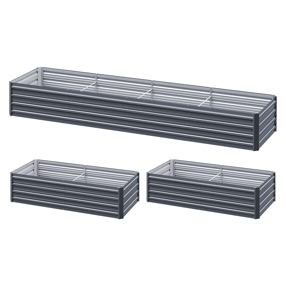 Green Fingers Garden Bed 320X80X45cm Planter Box Raised Container Galvanised Herb-Home &amp; Garden &gt; Garden Beds-PEROZ Accessories