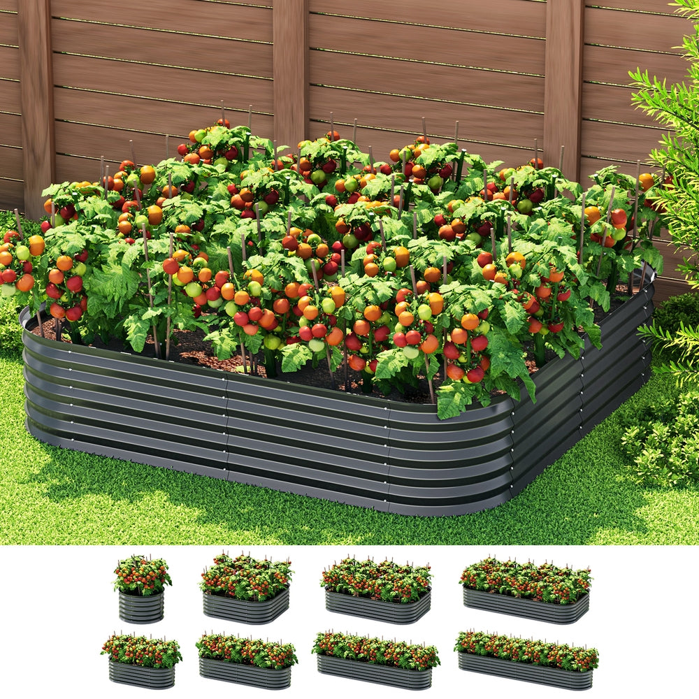 Green Fingers Garden Bed 9 In 1 Modular Planter Box 40CM height-Home &amp; Garden &gt; Garden Beds &gt; Garden Beds &amp; Planters-PEROZ Accessories