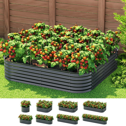 Green Fingers Garden Bed 9 In 1 Modular Planter Box 40CM height-Home &amp; Garden &gt; Garden Beds &gt; Garden Beds &amp; Planters-PEROZ Accessories
