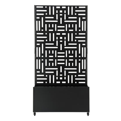 Green Fingers Mobile Planter Box Garden Bed with Trellis Privacy Screen &amp; Lockable Wheels for Climbing Plants-Home &amp; Garden > Garden Beds > Garden Beds &amp; Planters-PEROZ Accessories