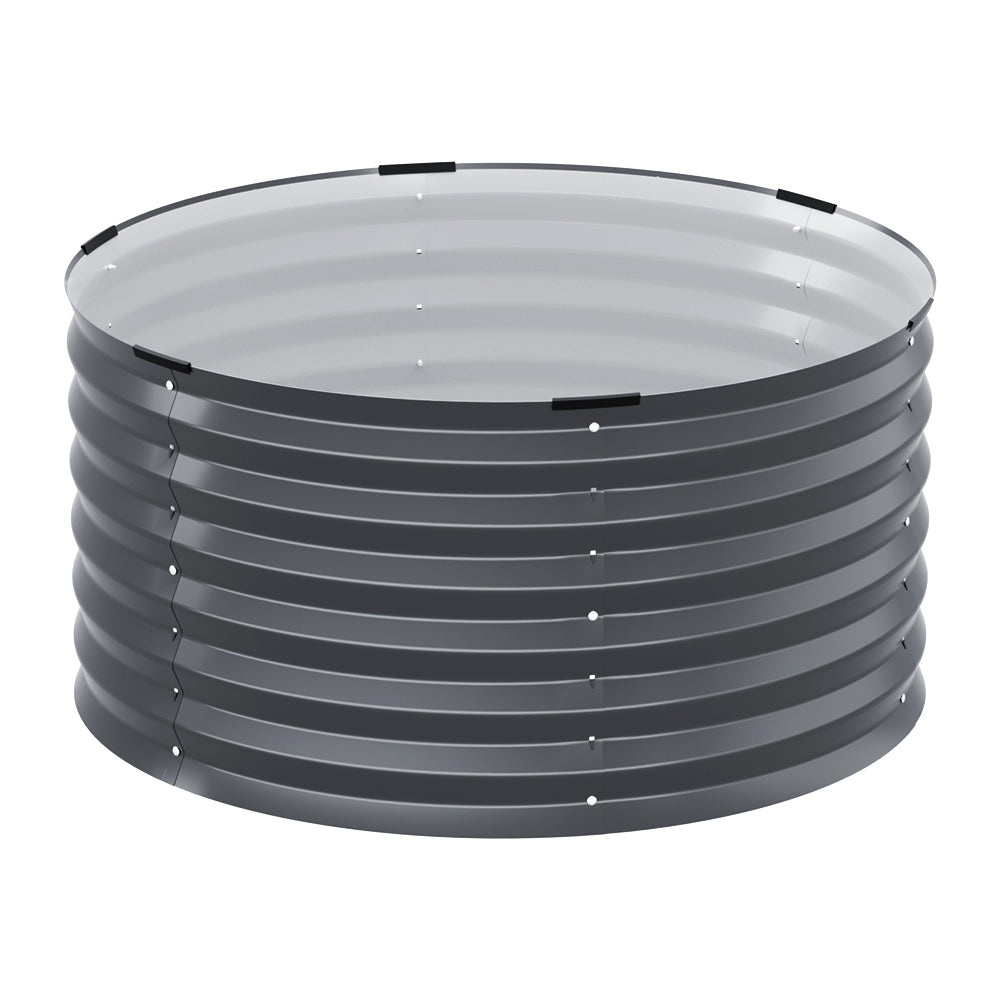 Green Fingers Garden Bed 90X45cm Round Latches Planter Box Raised Galvanised Herb-Home &amp; Garden &gt; Garden Beds-PEROZ Accessories