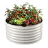 Green Fingers Round Metal Raised Garden Bed 90x45cm Planter Box White-Home & Garden > Garden Beds > Garden Beds & Planters-PEROZ Accessories