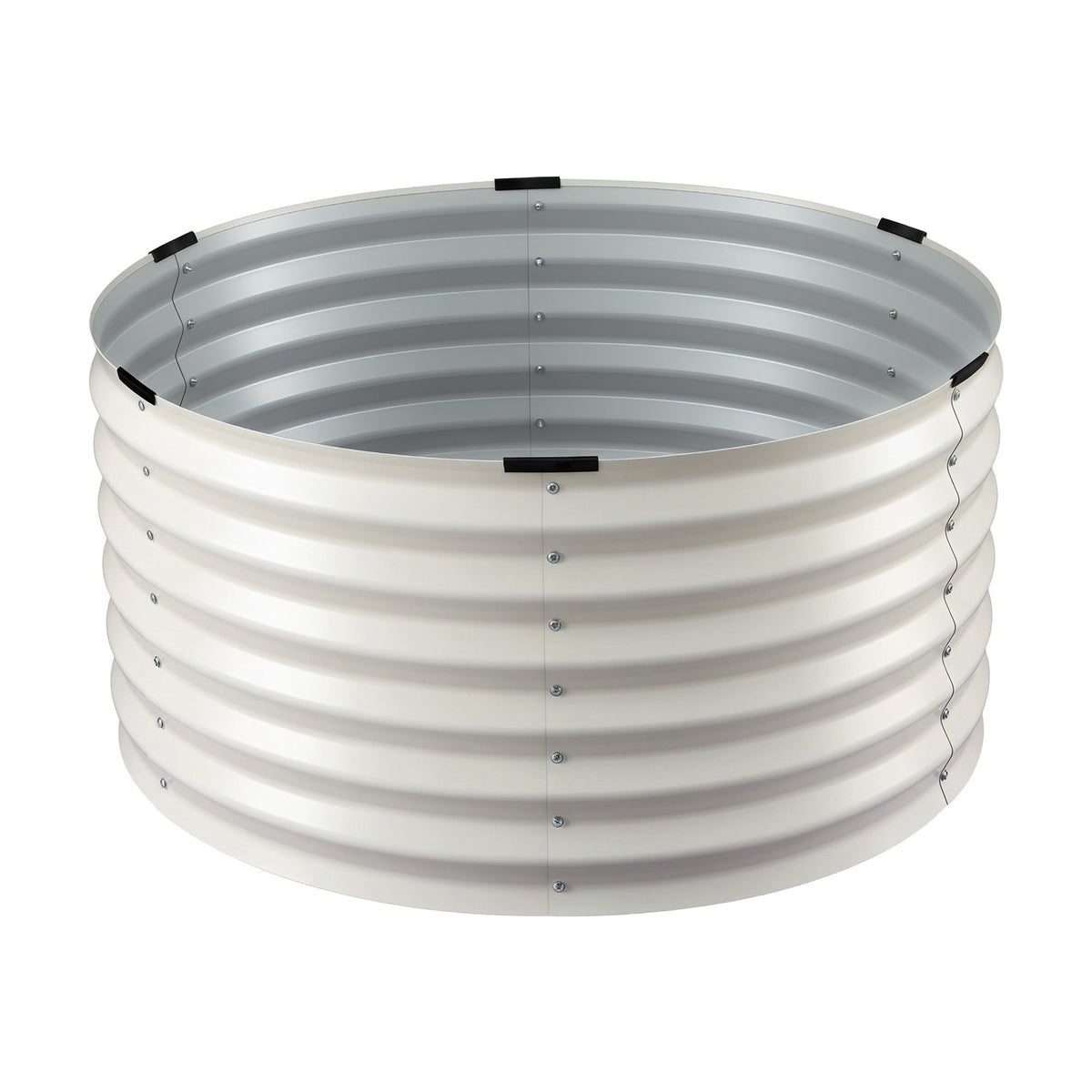 Green Fingers Round Metal Raised Garden Bed 90x45cm Planter Box White-Home &amp; Garden > Garden Beds > Garden Beds &amp; Planters-PEROZ Accessories