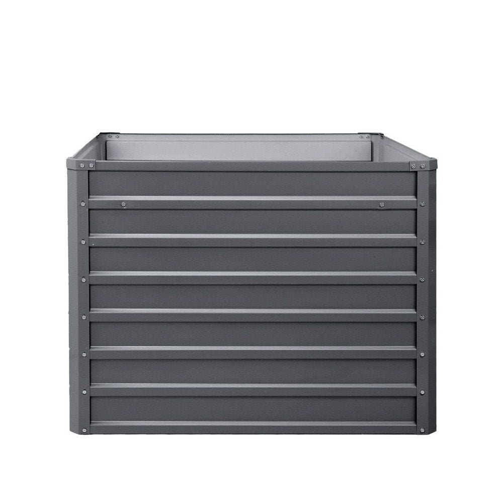 Green Fingers 2x Garden Bed 100x100x77cm Planter Box Raised Container Galvanised-Home &amp; Garden > Garden Beds-PEROZ Accessories
