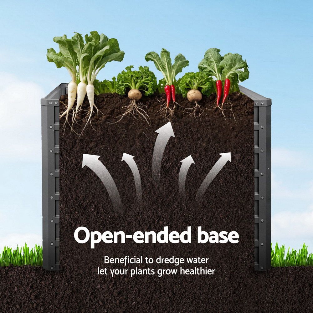 Green Fingers 2x Garden Bed 100x100x77cm Planter Box Raised Container Galvanised-Home &amp; Garden > Garden Beds-PEROZ Accessories