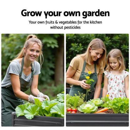 Green Fingers 2x Garden Bed 100x100x77cm Planter Box Raised Container Galvanised-Home &amp; Garden > Garden Beds-PEROZ Accessories