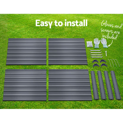 Green Fingers 2x Garden Bed 100x100x77cm Planter Box Raised Container Galvanised-Home &amp; Garden &gt; Garden Beds-PEROZ Accessories