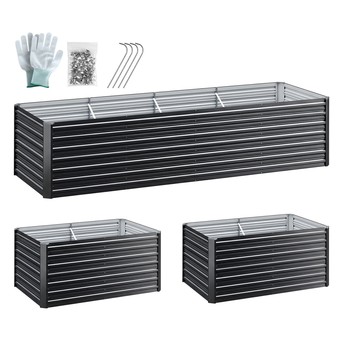 Green Fingers Garden Bed 320x80x77cm Planter Box Raised Container Galvanised Herb-Home &amp; Garden > Garden Beds-PEROZ Accessories