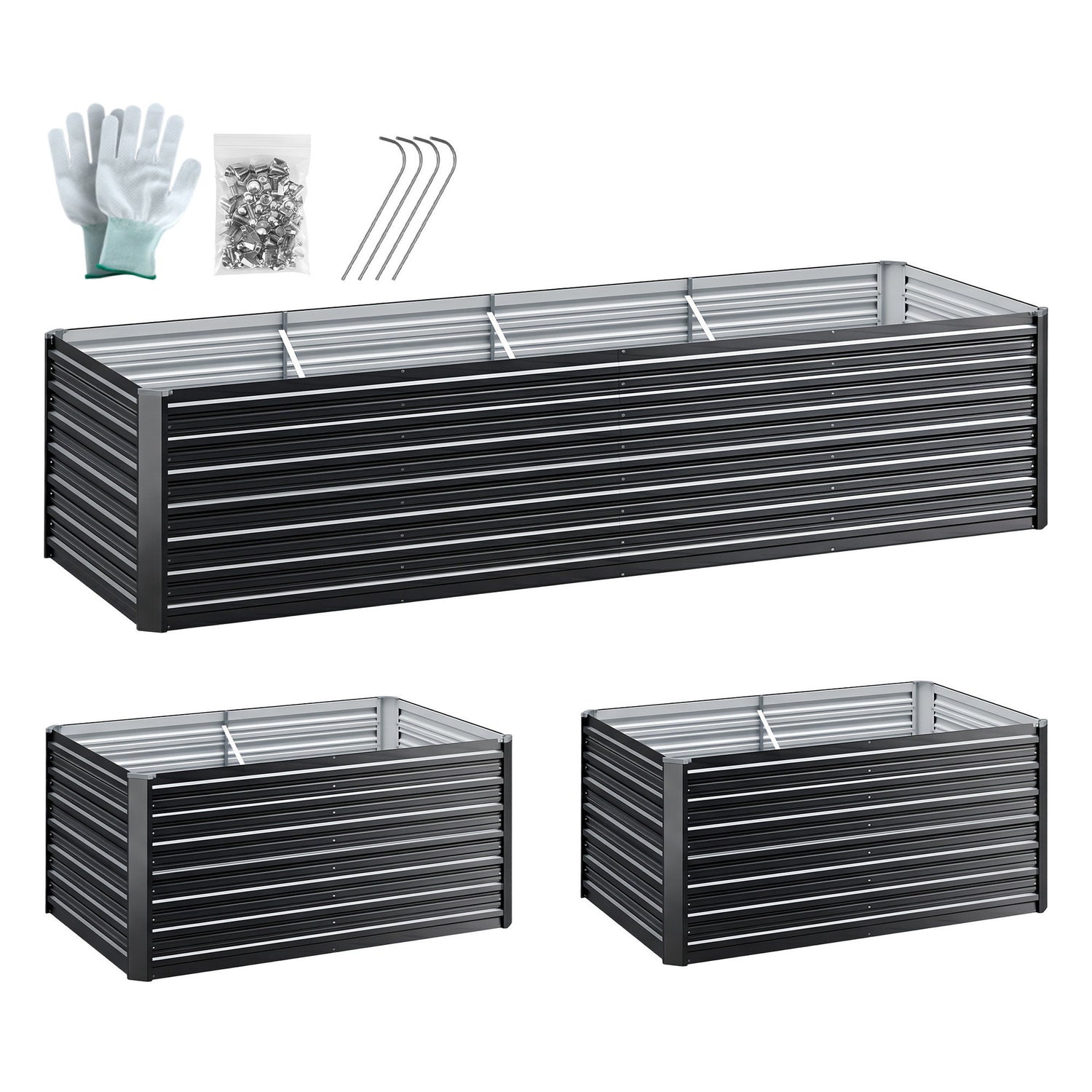 Green Fingers Garden Bed 320x80x77cm Planter Box Raised Container Galvanised Herb-Home &amp; Garden > Garden Beds-PEROZ Accessories