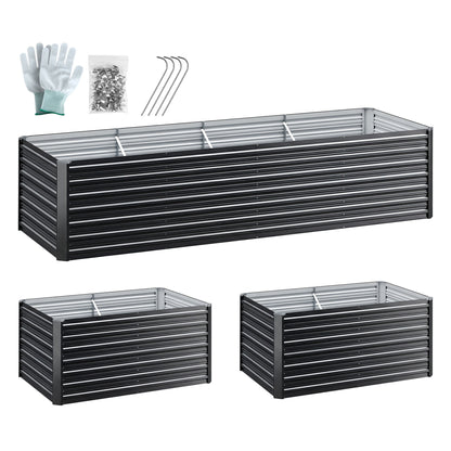 Green Fingers Garden Bed 320x80x77cm Planter Box Raised Container Galvanised Herb-Home &amp; Garden > Garden Beds-PEROZ Accessories