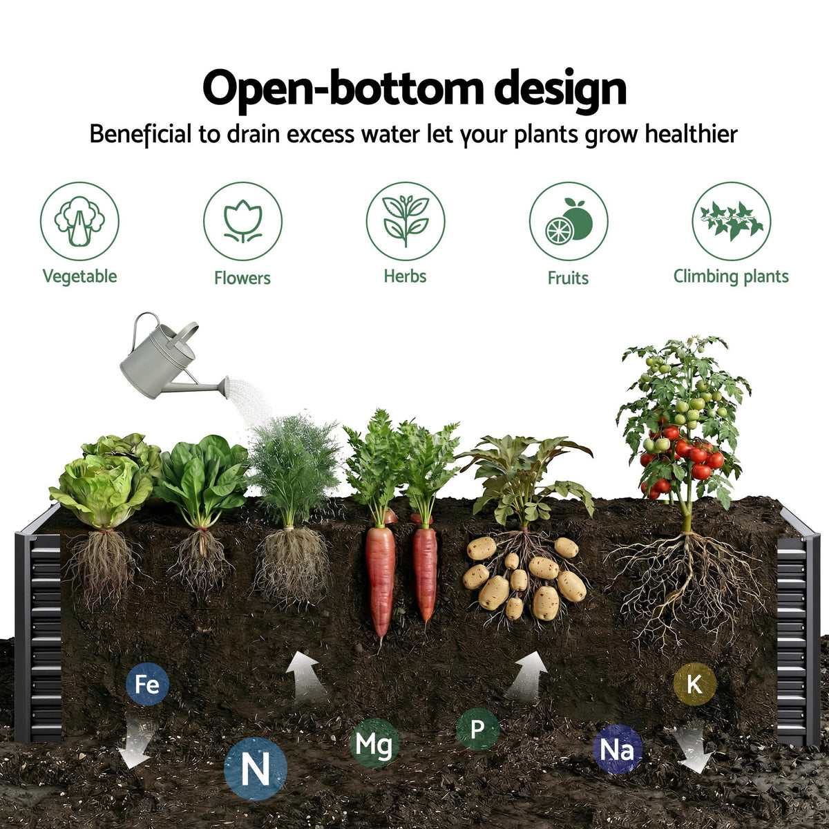 Green Fingers Garden Bed 320x80x77cm Planter Box Raised Container Galvanised Herb-Home &amp; Garden > Garden Beds-PEROZ Accessories