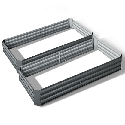 Green Fingers 2x Garden Bed 210x90cm Planter Box Raised Container Galvanised Herb-Home &amp; Garden &gt; Garden Beds-PEROZ Accessories