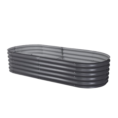 Green Fingers Garden Bed 160X80X42cm Oval Planter Box Raised Container Galvanised-Home &amp; Garden &gt; Garden Beds-PEROZ Accessories