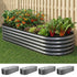 Green Fingers 4 Pcs Raised Garden Bed Kit Oval Galvanized Steel Planter Boxes 160x80x42cm, Heavy Duty Metal Elevated Garden Bed for Vegetables Flowers Herbs, with Safety Edging, Gloves & Pegs Included-Home & Garden > Garden Beds > Garden Beds & Planters-PEROZ Accessories