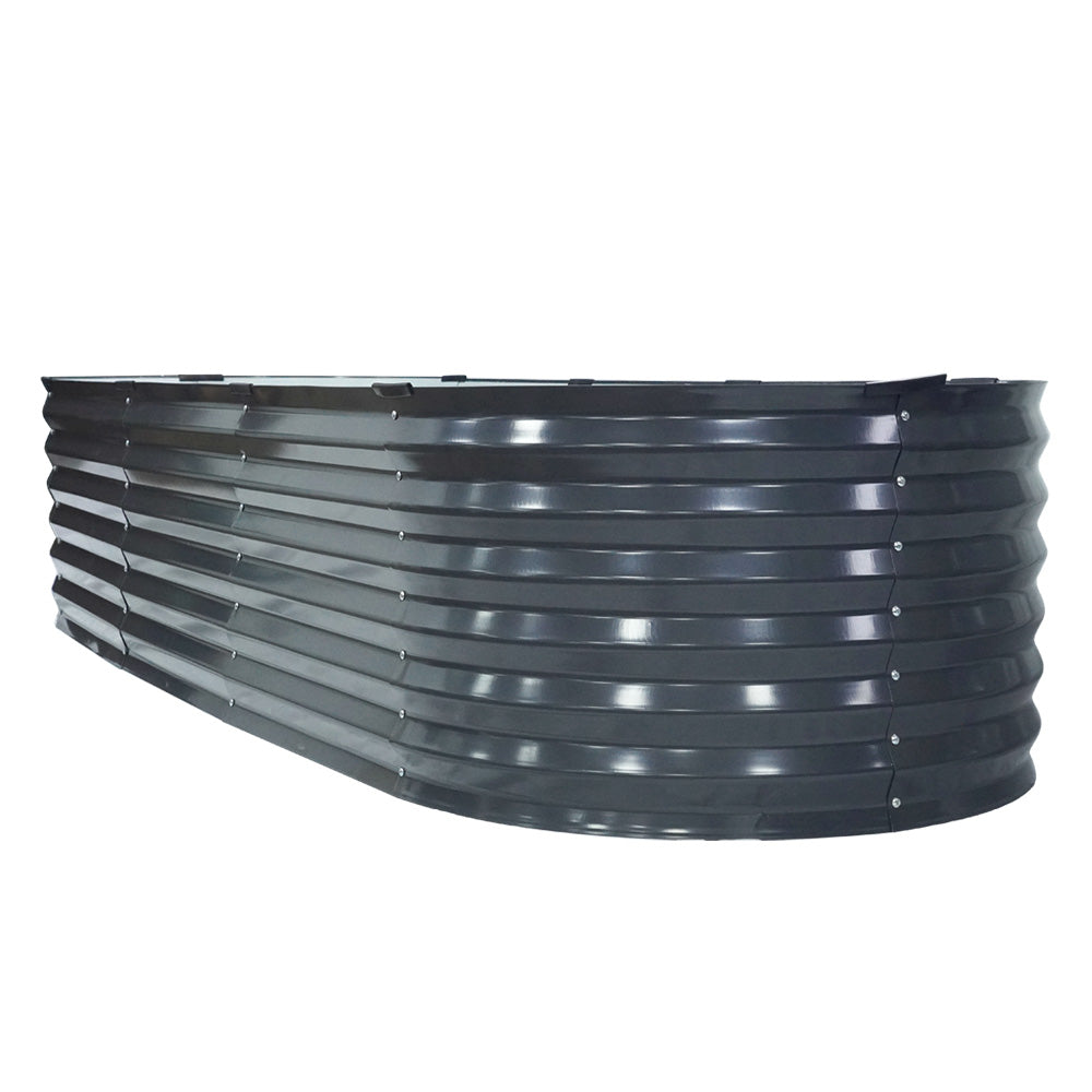 Green Fingers Garden Bed 240X80X42cm Oval Planter Box Raised Container Galvanised-Home &amp; Garden &gt; Garden Beds-PEROZ Accessories