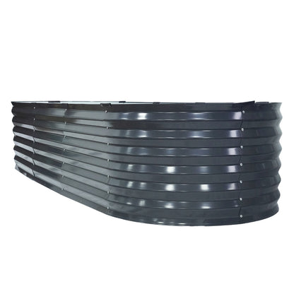 Green Fingers Garden Bed 240X80X42cm Oval Planter Box Raised Container Galvanised-Home &amp; Garden &gt; Garden Beds-PEROZ Accessories