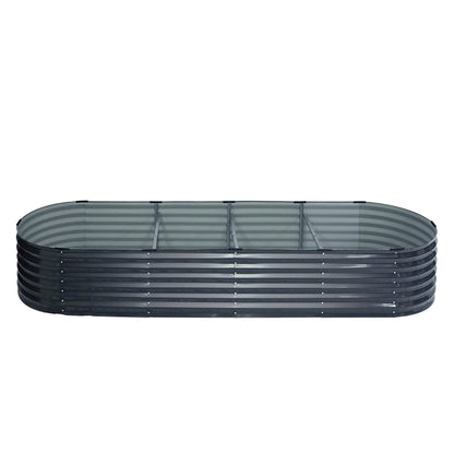Green Fingers Garden Bed 320X80X42cm Oval Planter Box Raised Container Galvanised-Home &amp; Garden &gt; Garden Beds-PEROZ Accessories