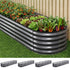 Green Fingers 4 Pcs Raised Garden Bed Kit Oval Galvanized Steel Planter Boxes 320x80x42cm, Heavy Duty Metal Elevated Garden Bed for Vegetables Flowers Herbs, with Safety Edging, Gloves & Pegs Included-Home & Garden > Garden Beds > Garden Beds & Planters-PEROZ Accessories